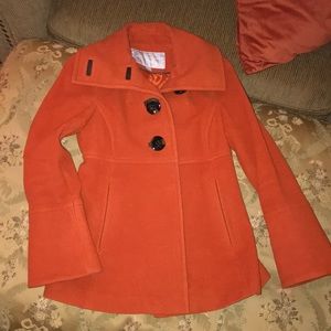 Jessica Simpson orange rust pea coat small